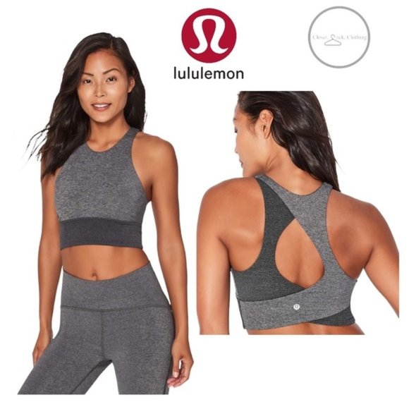 lululemon athletica Other - Lululemon 2017 Back In Action Bra Heathered Black Size 4